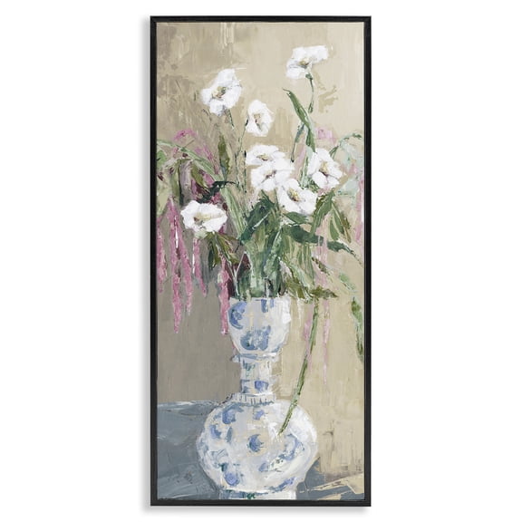 Stupell Industries Elegance Unfolded Florals Black Framed Giclee Art design by Susan Pepe, 24 x 10