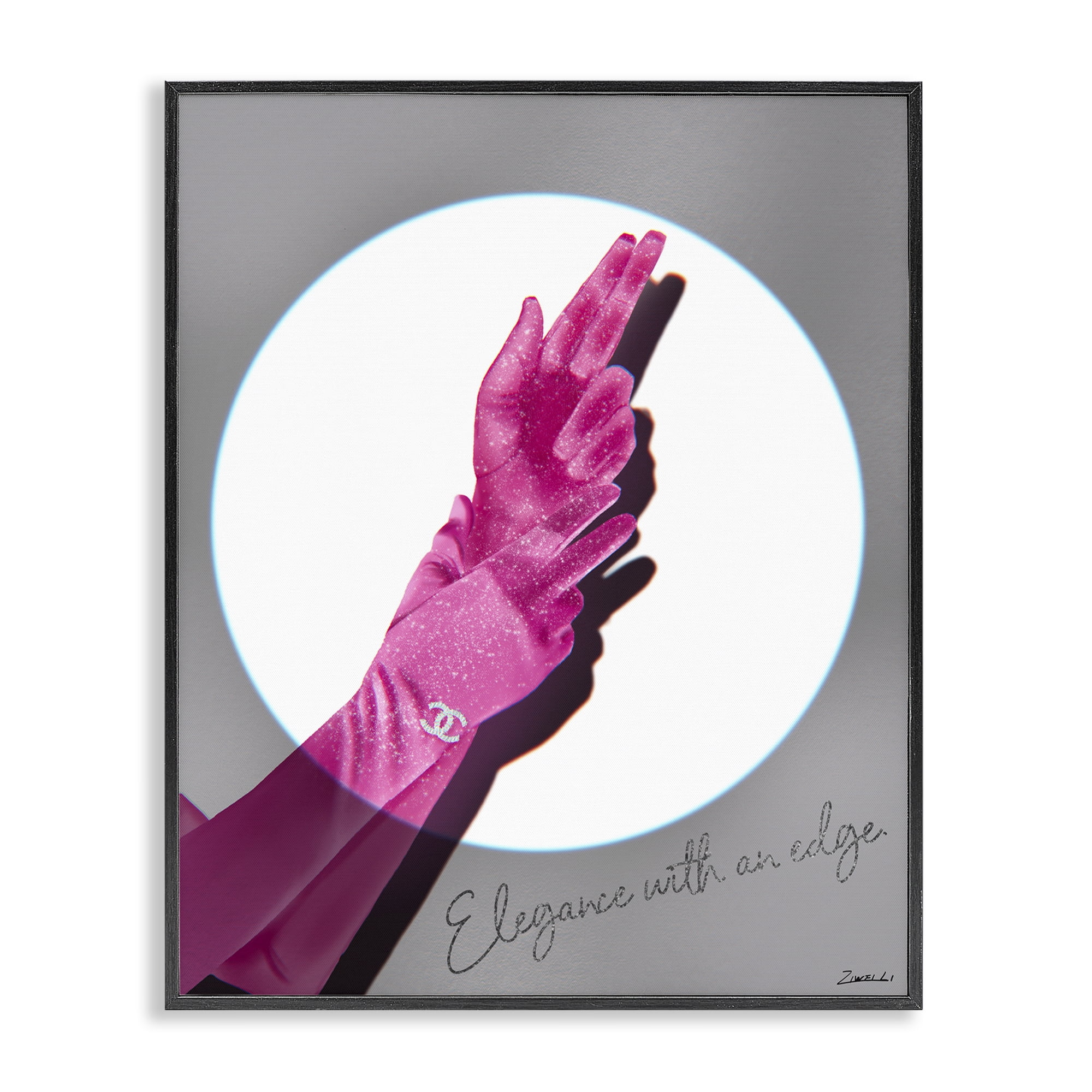 Stupell Industries Elegance With An Edge Fashion Painting Black Framed Art Print Wall Art, 11 x 14