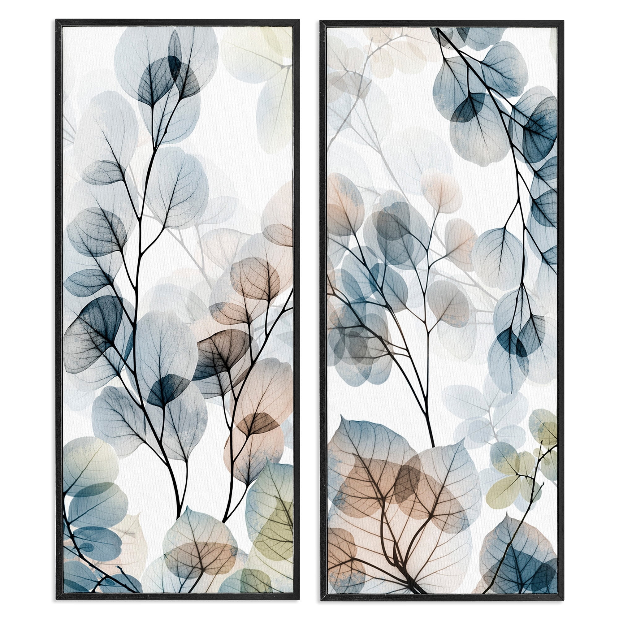 Stupell Industries Elegant Abstract Botanical Plant Leaves Pattern Collage , 10 x 24, Design by Albert Koetsier