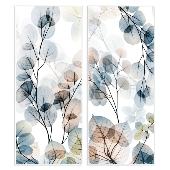 Stupell Industries Elegant Abstract Botanical Plant Leaves Pattern Collage , 7 x 17, Design by Albert Koetsier