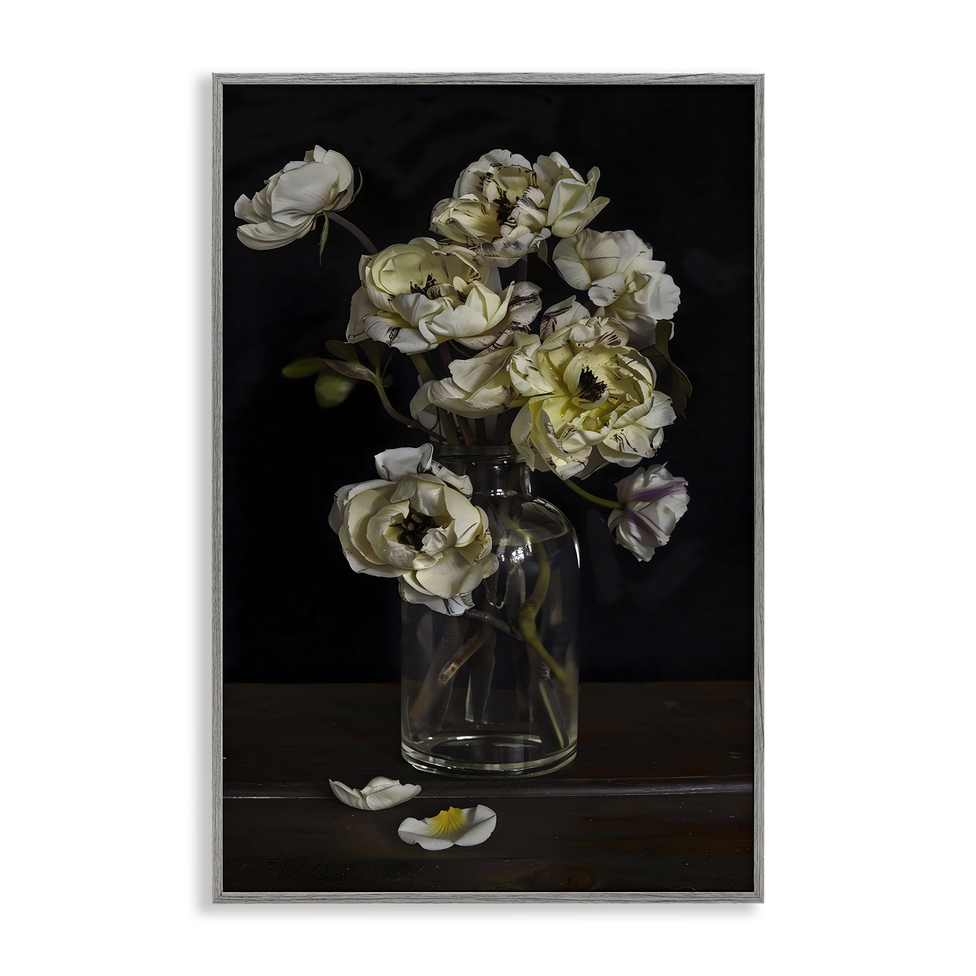 Stupell Industries Elegant Arrangement of Cream Blossoms Gray Framed Giclee Art, design by Creative Studio