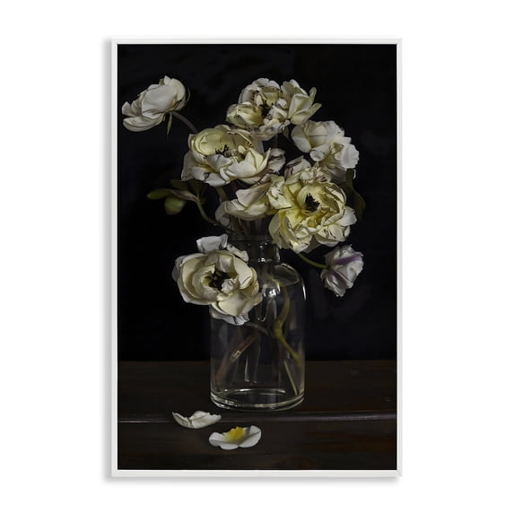 Stupell Industries French Country Elegant Arrangement of Cream Blossoms White Framed Giclee Art, 20 x 30, by Creative Studio