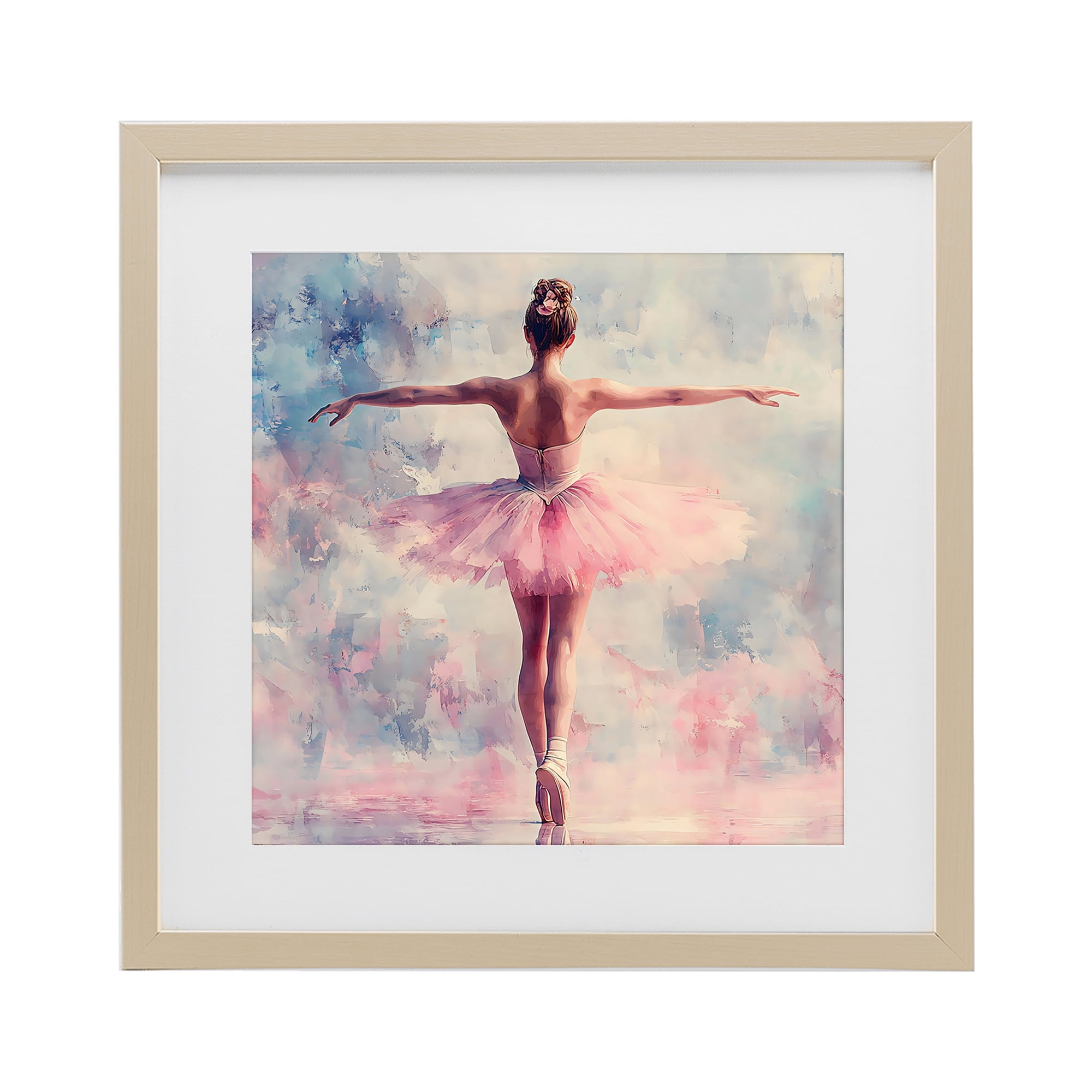 Stupell Industries Elegant Ballet Dancer in Motion Birch Framed Print Under Glass, design by Creative Studio