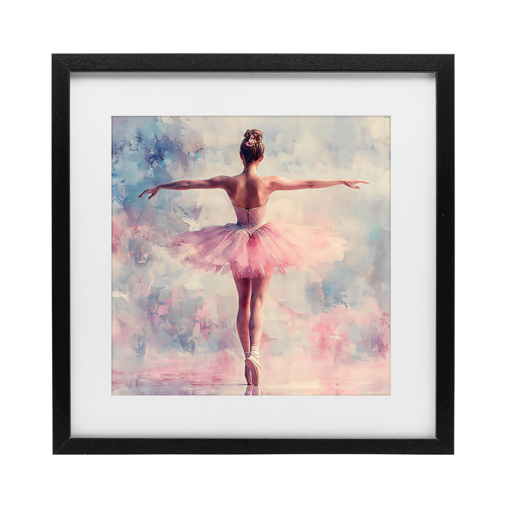 Stupell Industries Elegant Ballet Dancer in Motion Black Framed Print Under Glass, design by Creative Studio