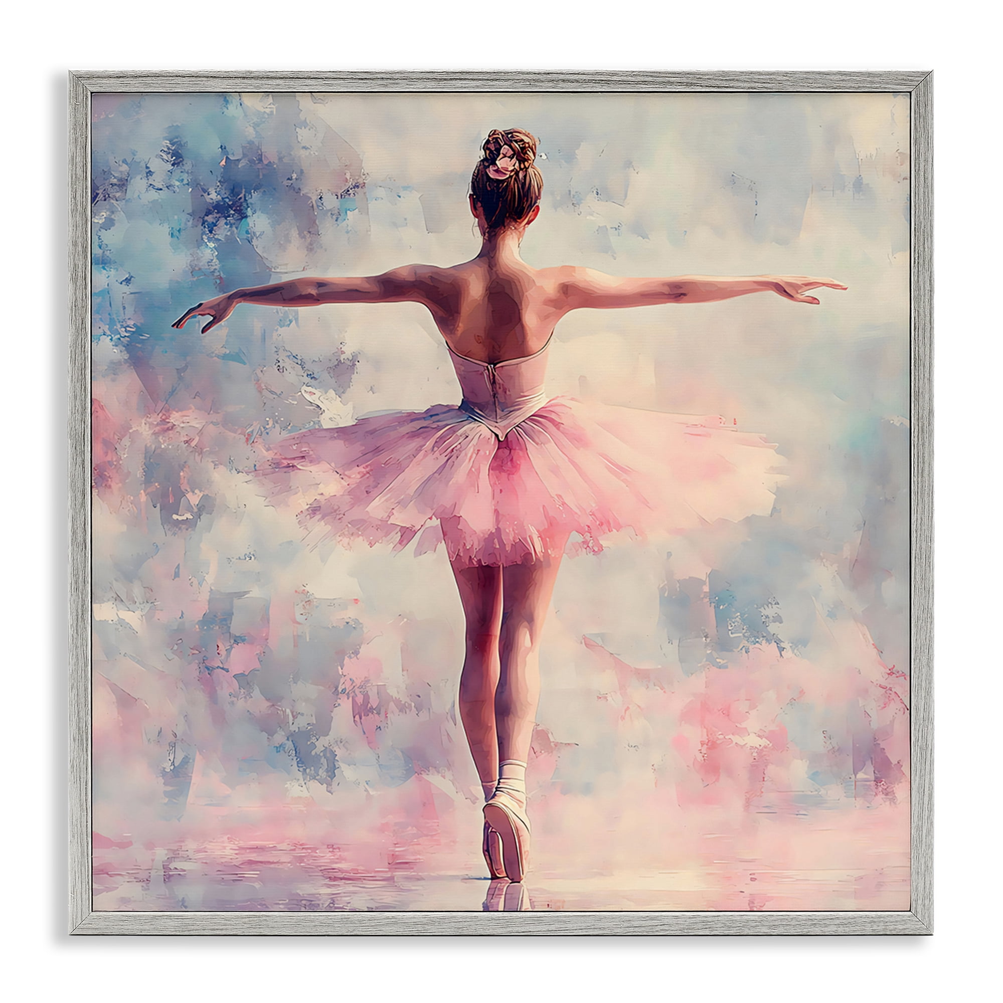 Stupell Industries Elegant Ballet Dancer in Motion Gray Framed Giclee Art, design by Creative Studio