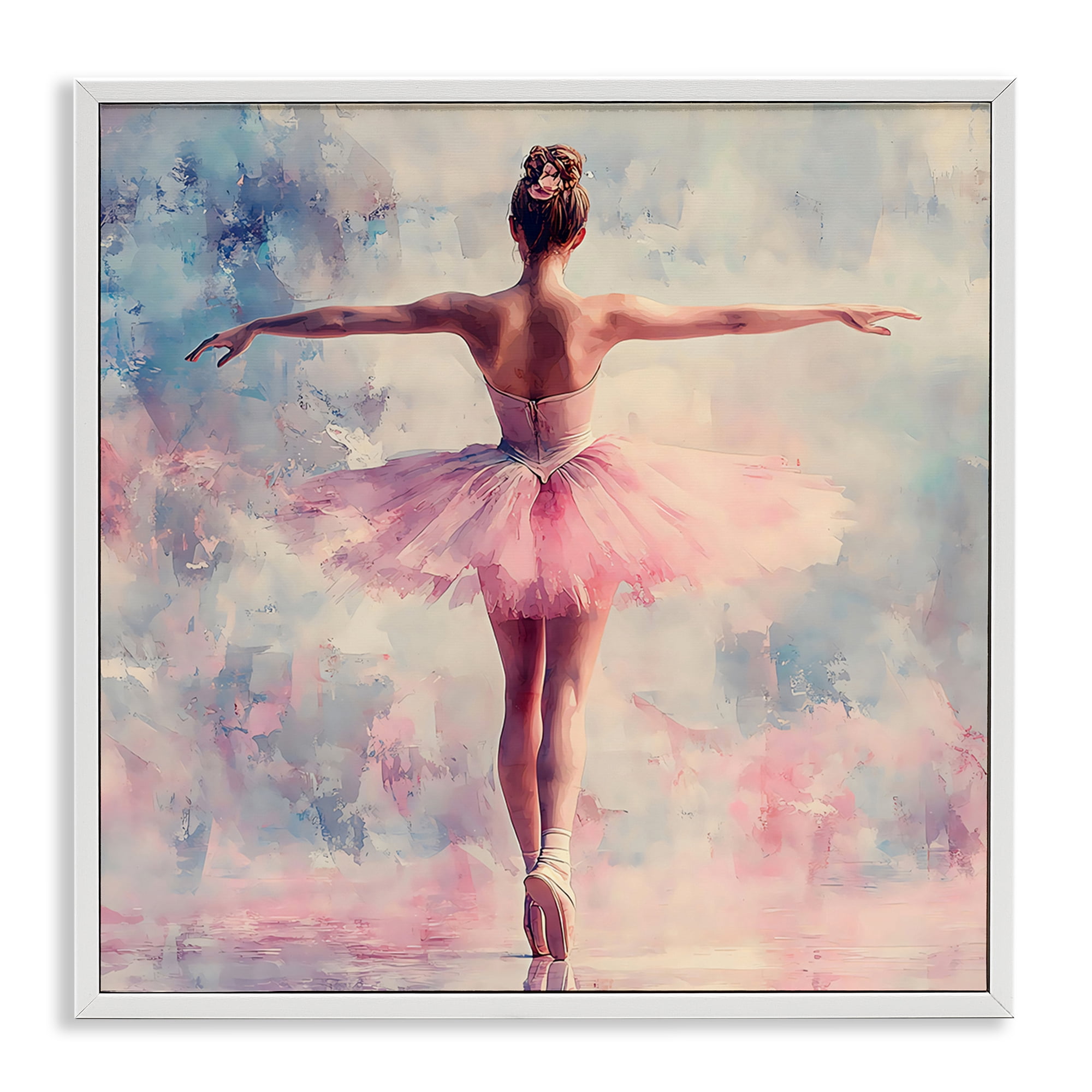 Stupell Industries Elegant Ballet Dancer in Motion White Framed Giclee Art, design by Creative Studio
