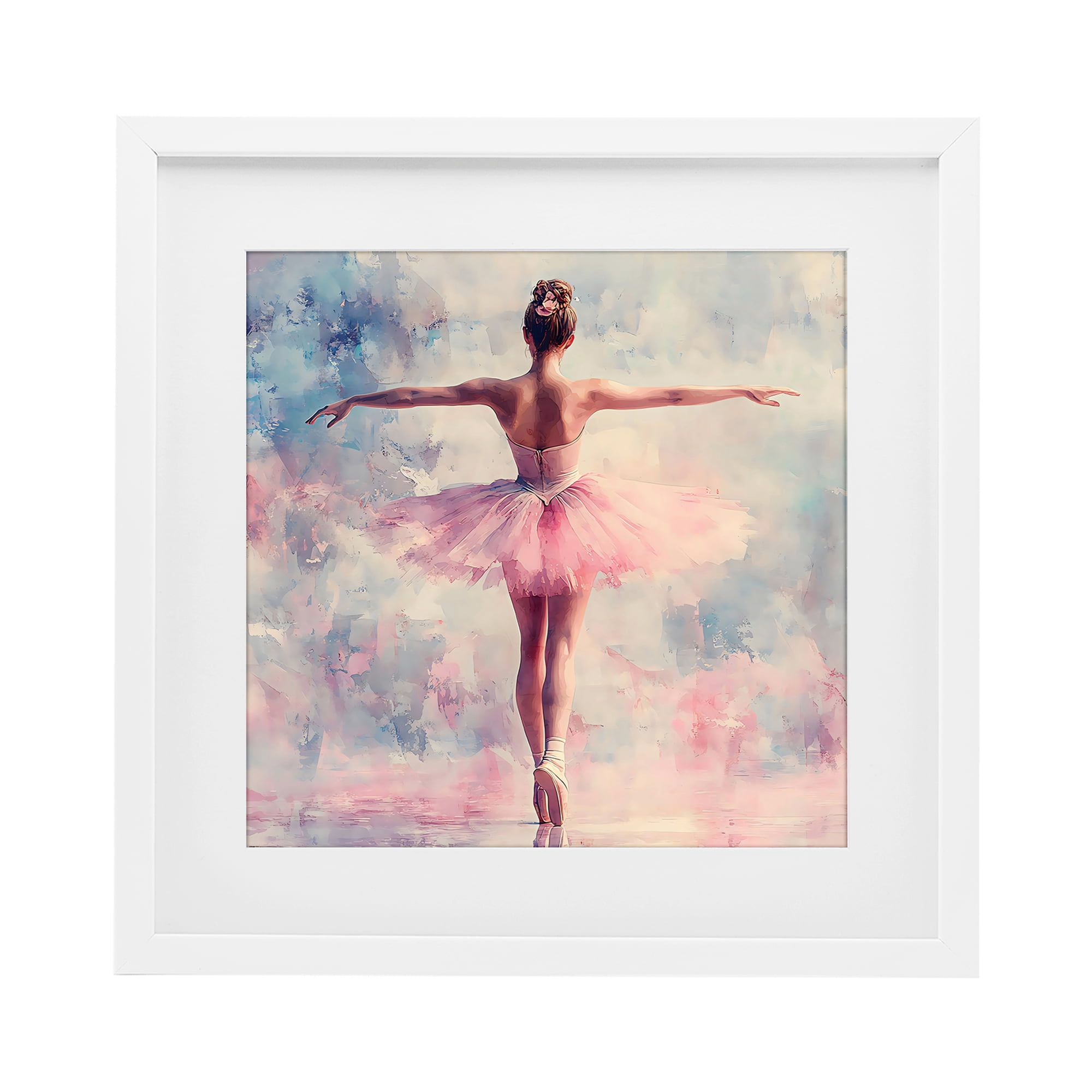 Stupell Industries Elegant Ballet Dancer in Motion White Framed Print Under Glass, design by Creative Studio