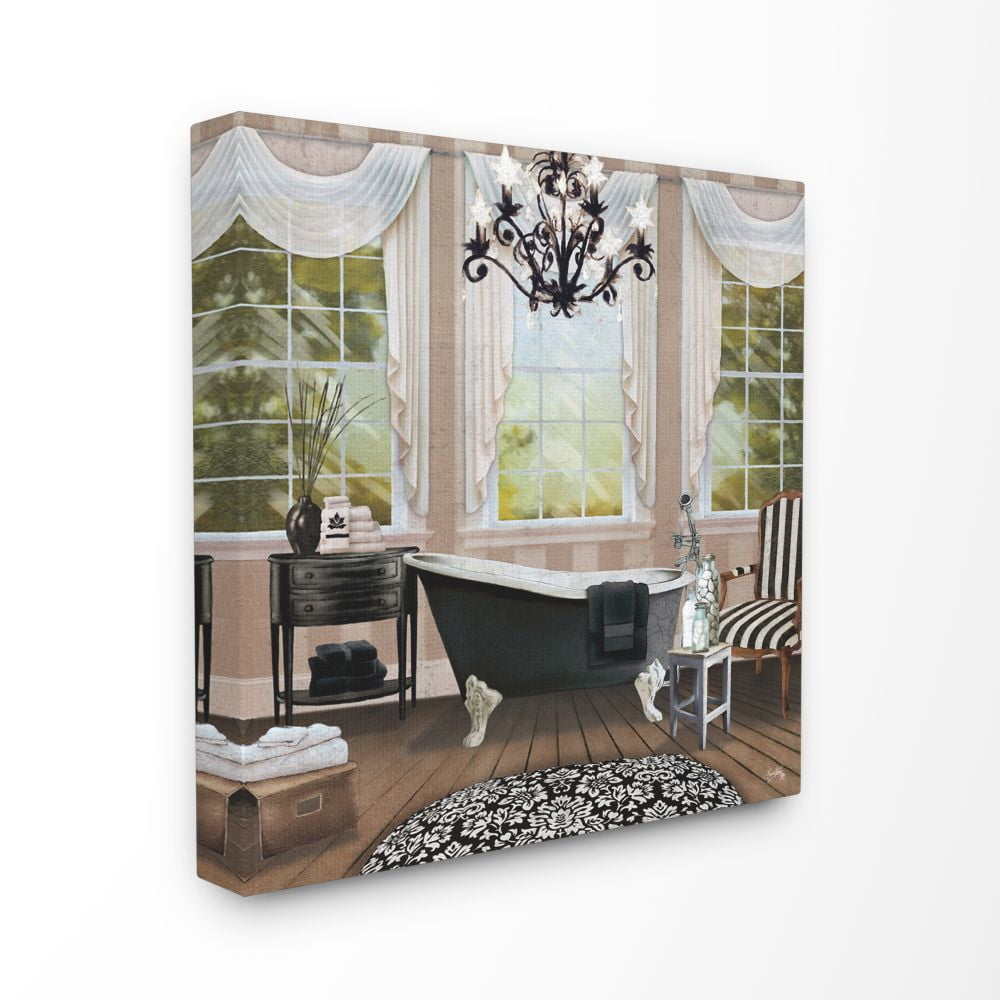 Stupell Industries Elegant Beautiful Bathroom Designer Pink Painting Canvas Wall Art by Elizabeth Medley
