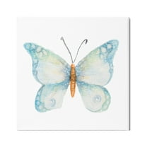Stupell Industries Elegant Blue Butterfly Insect Animal Watercolor Effect Painting Gallery Wrapped Canvas Print Wall Art, Design by Janice Gaynor