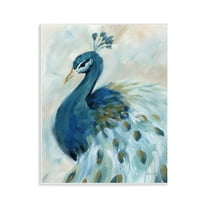 Stupell Industries Elegant Blue Peacock Animals & Insects Painting Unframed Art Print Wall Art, 11 x 14