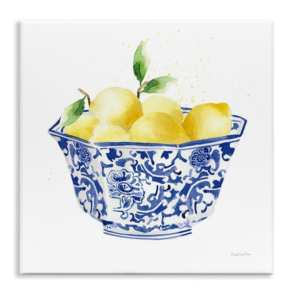 Stupell Industries Elegant Bowl of Lemons Food & Beverage Painting Unframed Art Print Wall Art, 12 x 12