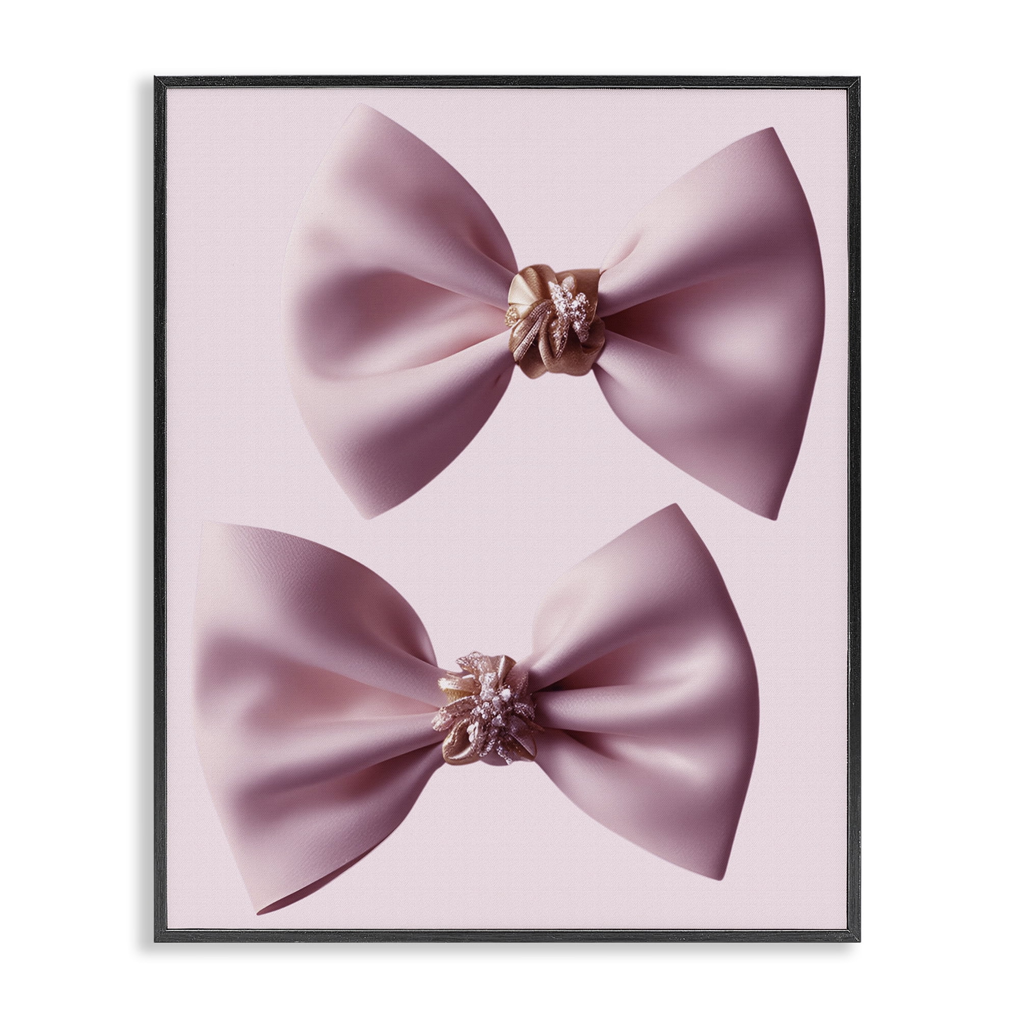 Stupell Industries Elegant Bows with Glam Details Black Framed Giclee Art, design by Jesse Keith