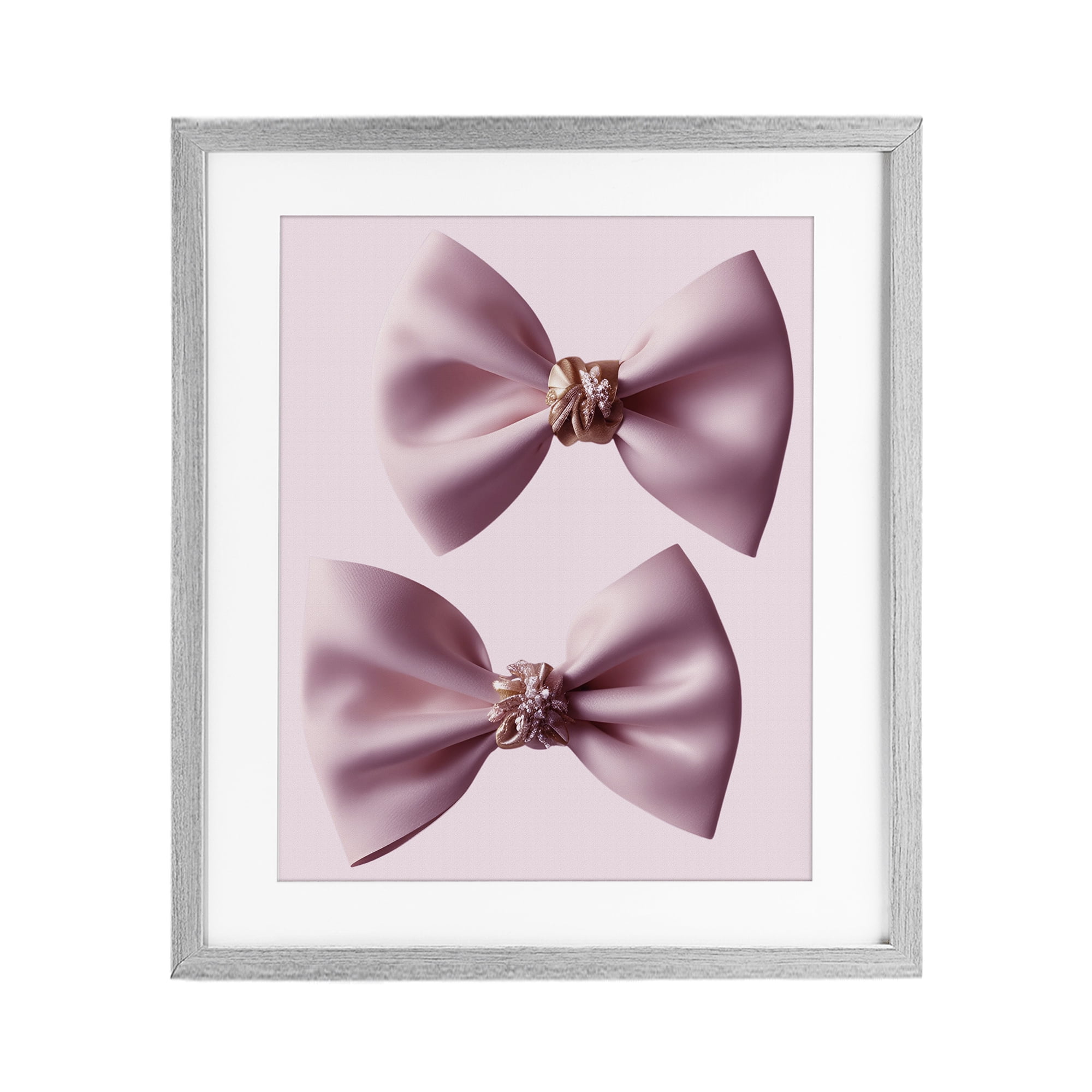 Stupell Industries Elegant Bows with Glam Details Gray Framed Print Under Glass, design by Jesse Keith