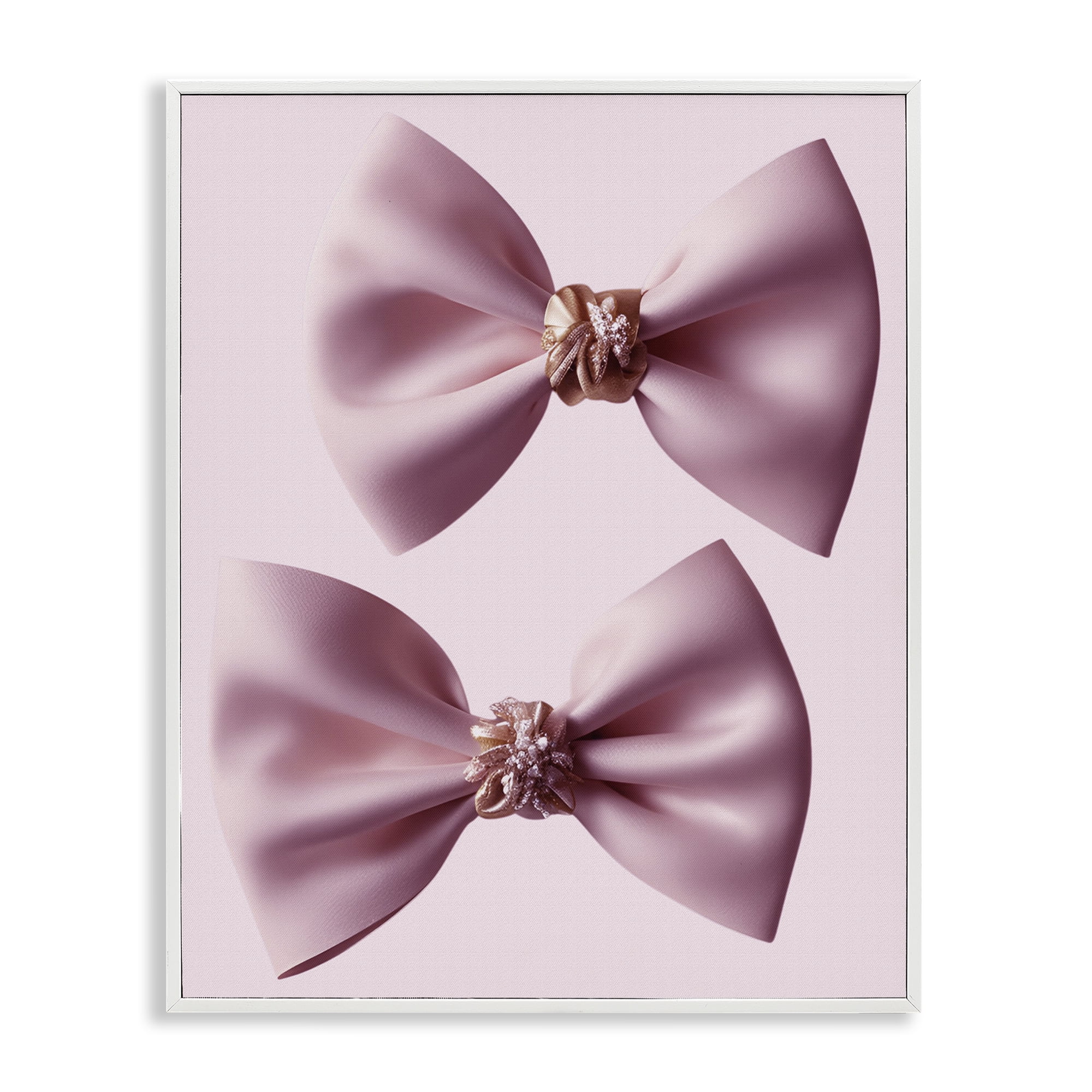 Stupell Industries Elegant Bows with Glam Details White Framed Giclee Art, design by Jesse Keith