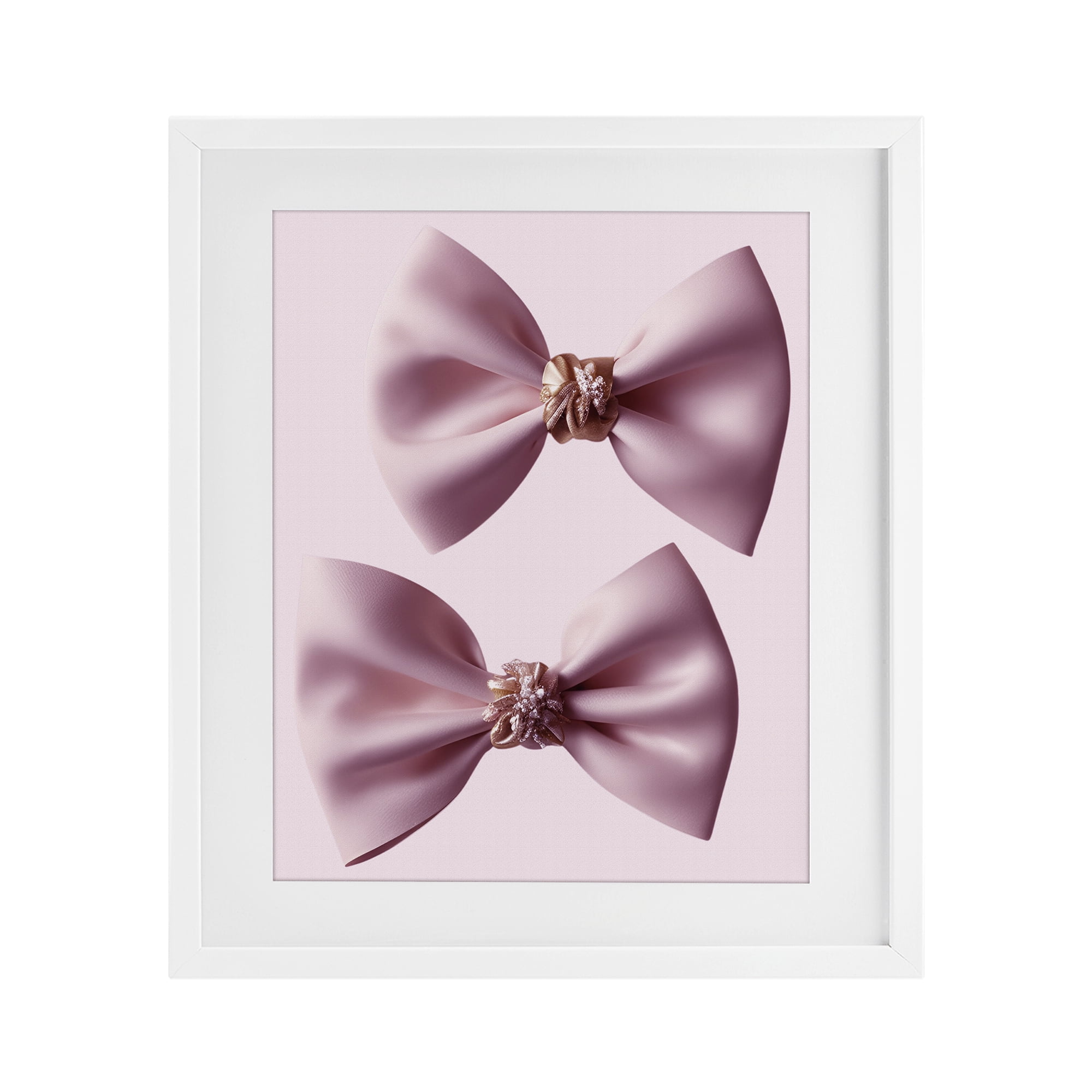 Stupell Industries Elegant Bows with Glam Details White Framed Print Under Glass, design by Jesse Keith