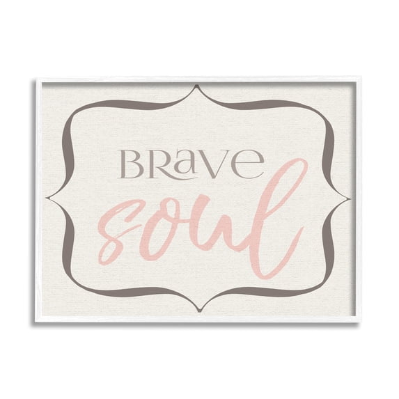 Stupell Industries Elegant Brave Soul Graphic Art White Framed Art Print Wall Art, 11x14, by Daphne Polselli