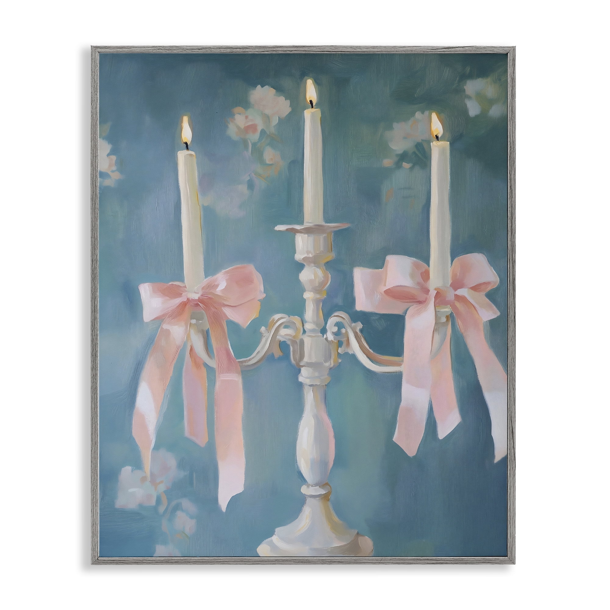 Stupell Industries Elegant Coquette Candelabra Gray Framed Giclee Art, design by The Prints Vibe