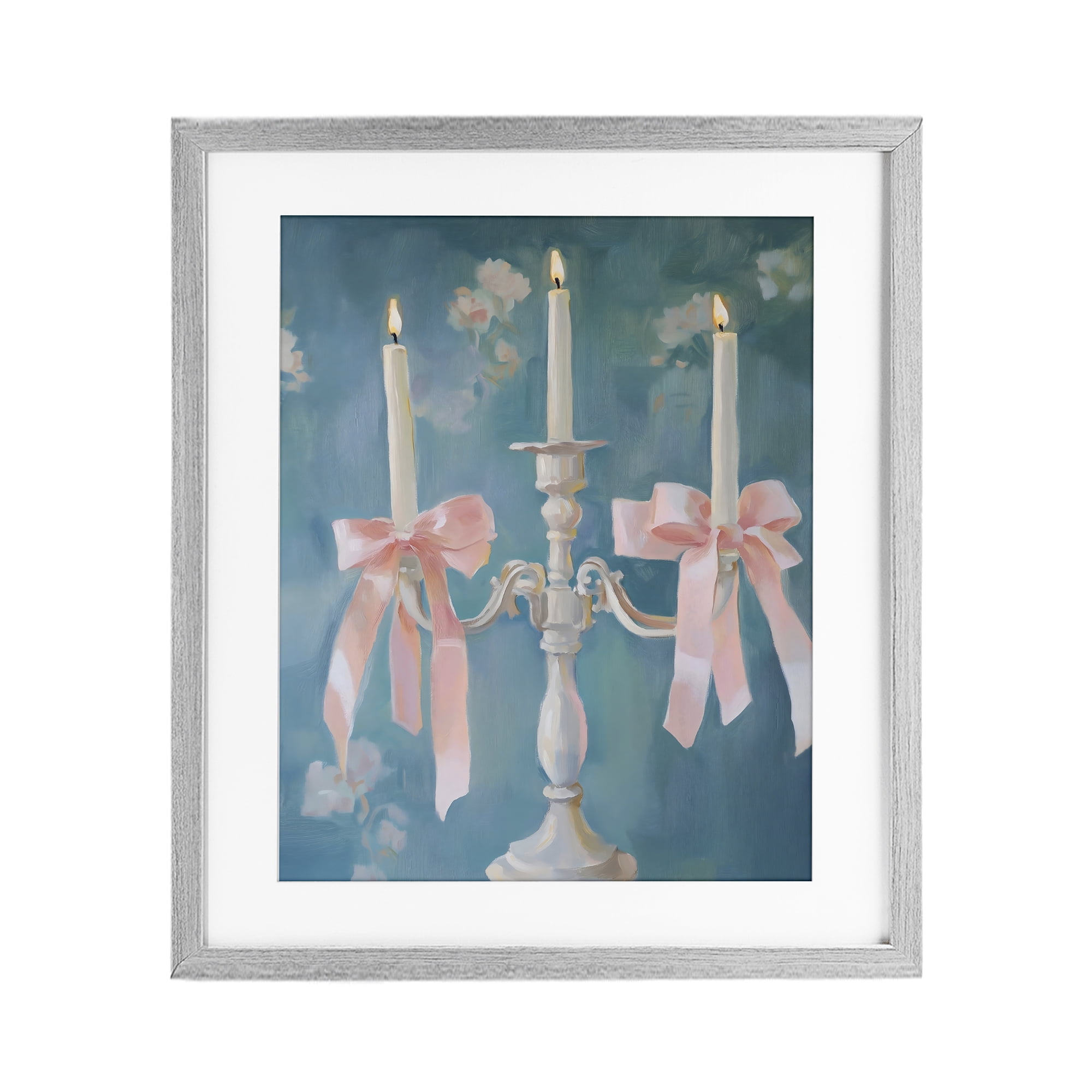 Stupell Industries Elegant Coquette Candelabra Gray Framed Print Under Glass, design by The Prints Vibe