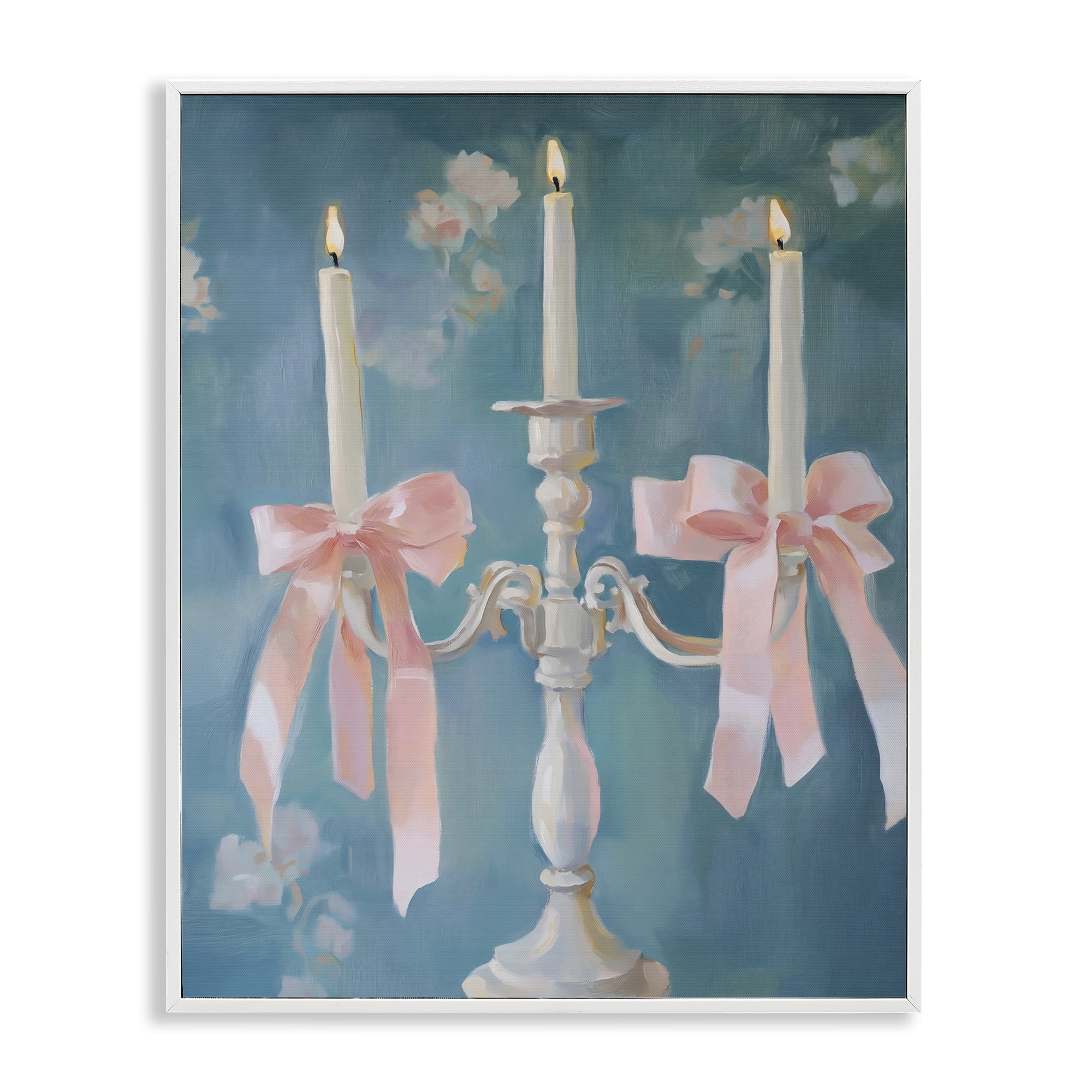 Stupell Industries Elegant Coquette Candelabra White Framed Giclee Art, design by The Prints Vibe