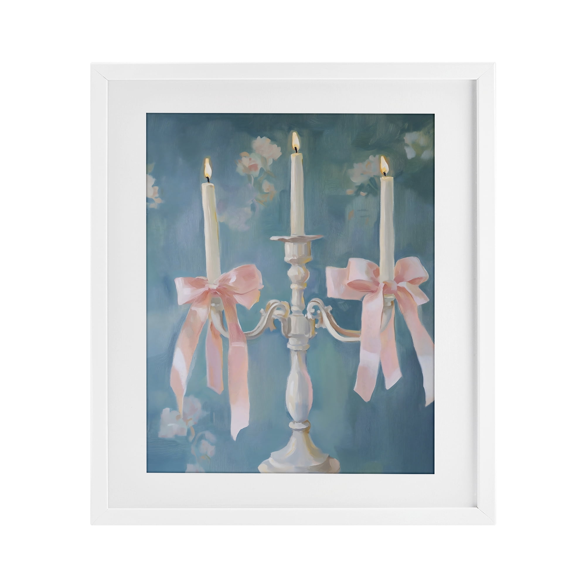 Stupell Industries Elegant Coquette Candelabra White Framed Print Under Glass, design by The Prints Vibe