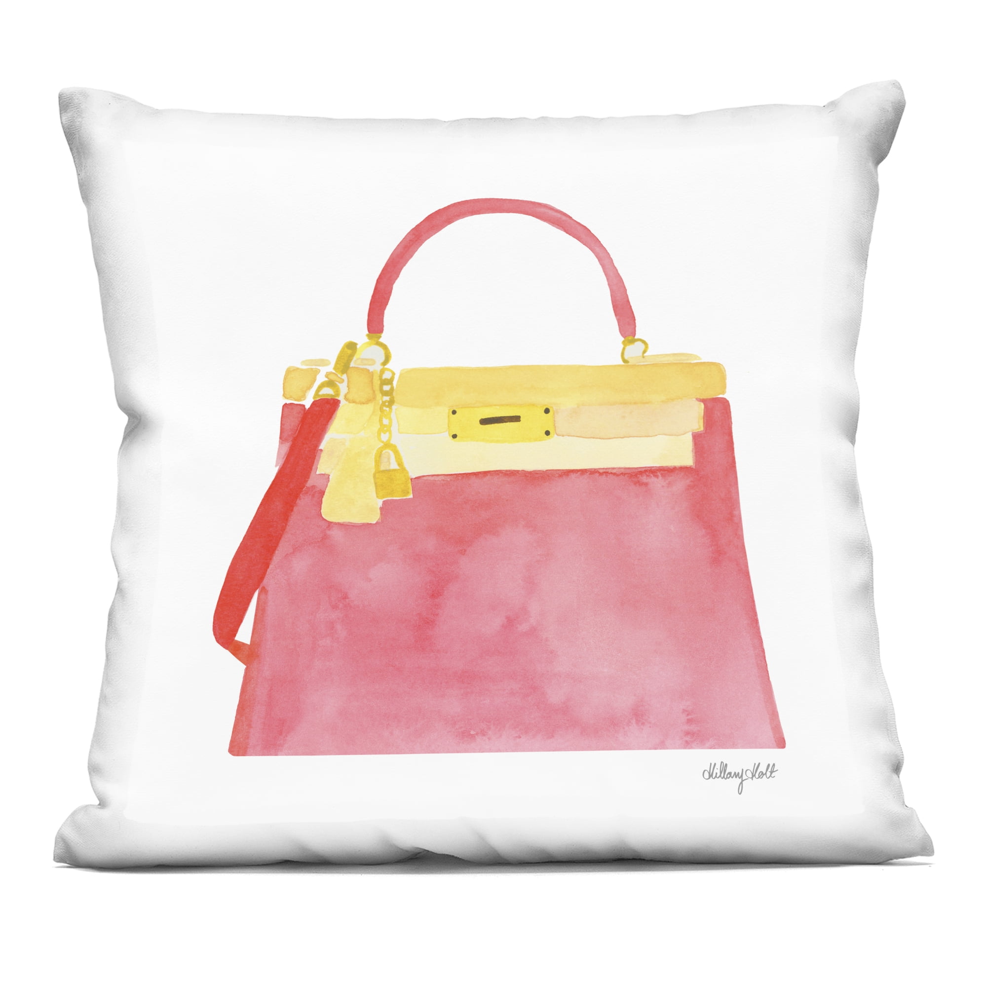 Stupell Industries Elegant Coral Handbag Decorative Printed Throw Pillow, design by Hillary Holt, 18 x 7 x 18