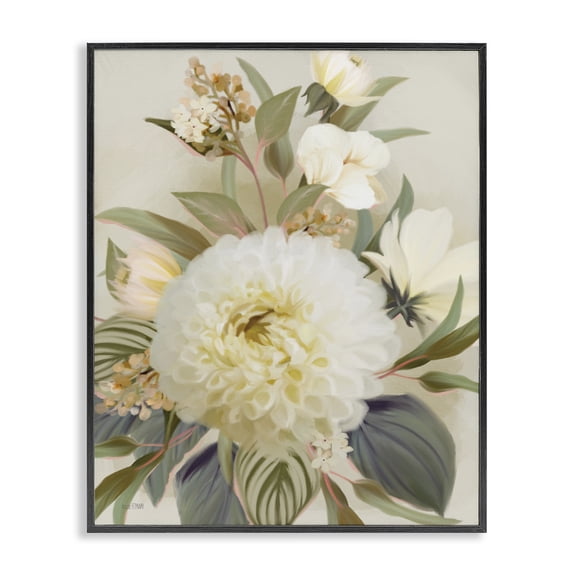 Stupell Industries Elegant Dahlia Bundle Floral Painting Black Framed Art Print Wall Art, 11 x 14