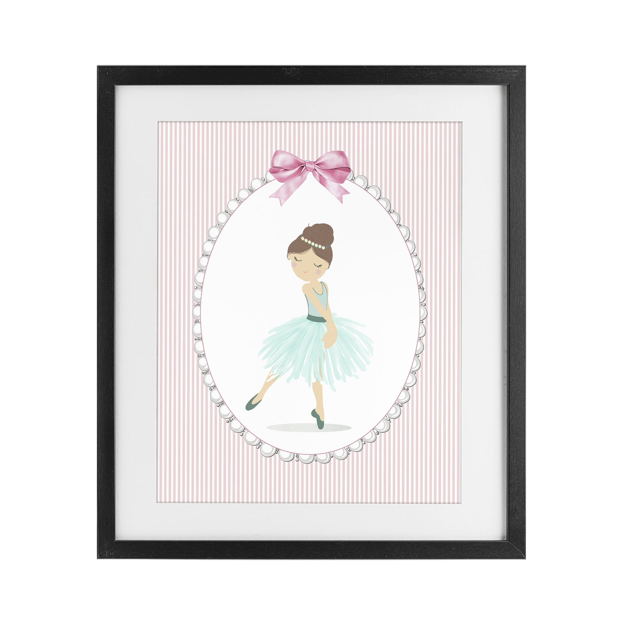 Stupell Industries Elegant Dance on Stripes Black Framed Print Under Glass, design by Christine Simpson Art