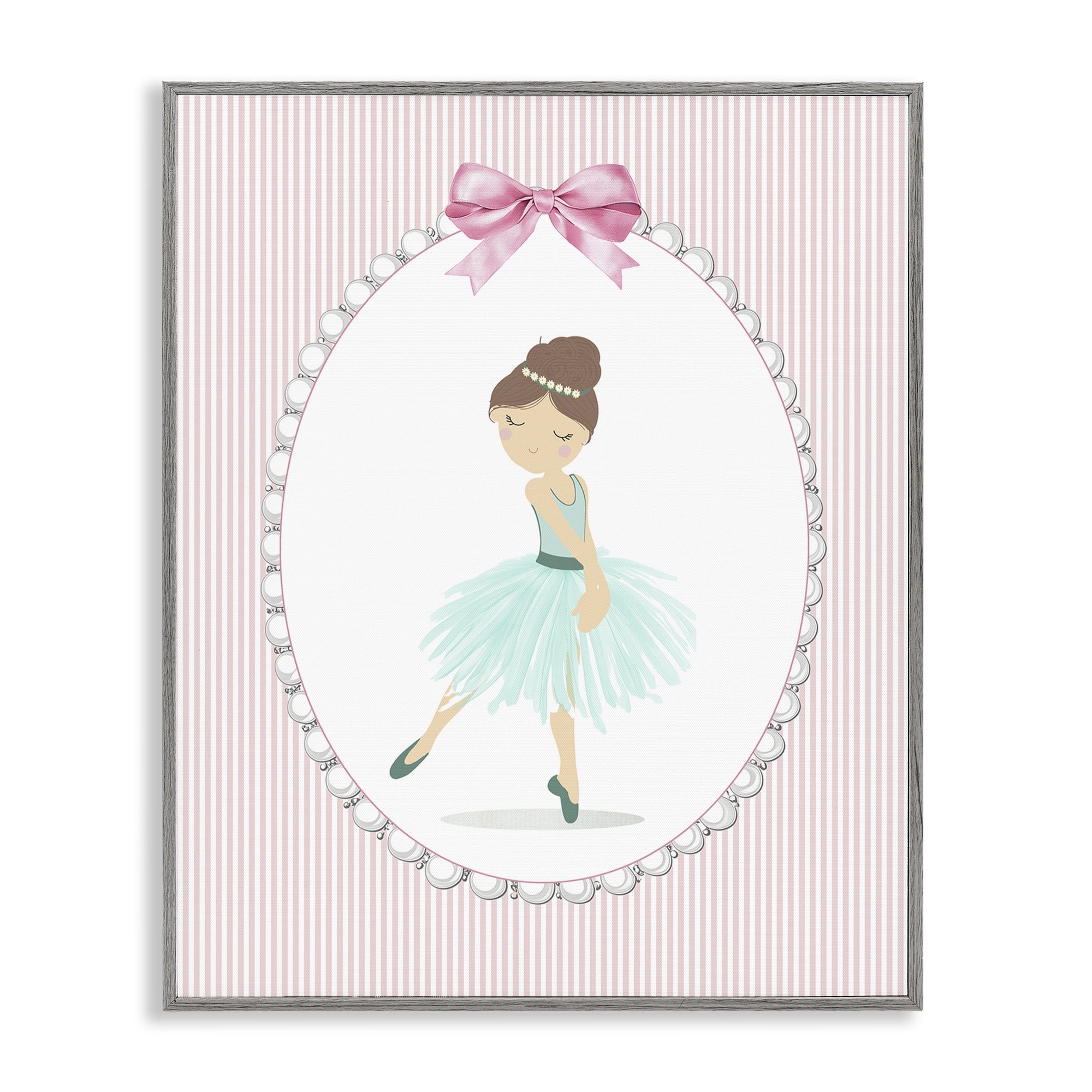 Stupell Industries Elegant Dance on Stripes Gray Framed Giclee Art, design by Christine Simpson Art