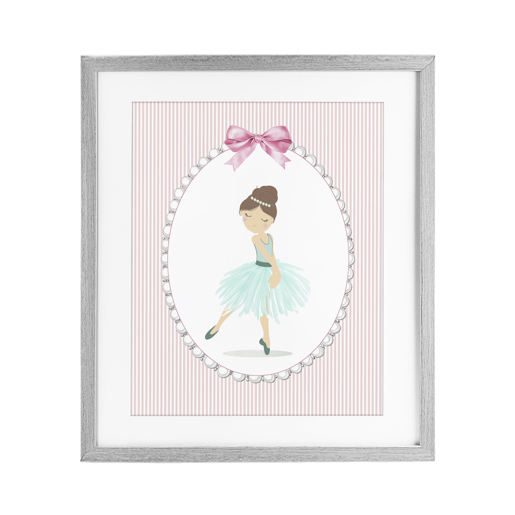 Stupell Industries Elegant Dance on Stripes Gray Framed Print Under Glass, design by Christine Simpson Art