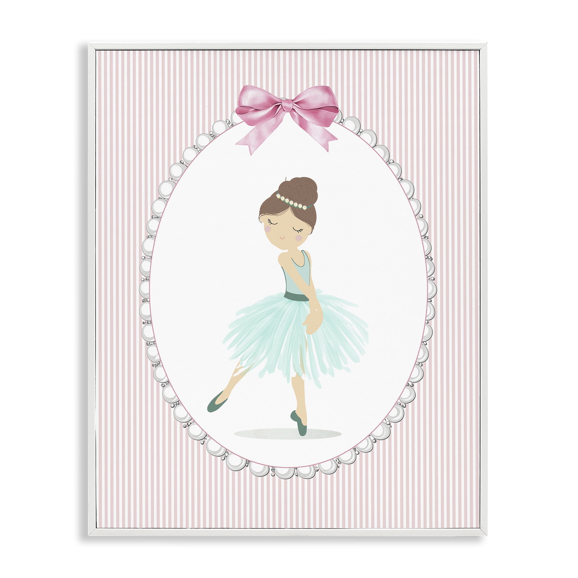 Stupell Industries Elegant Dance on Stripes White Framed Giclee Art, design by Christine Simpson Art