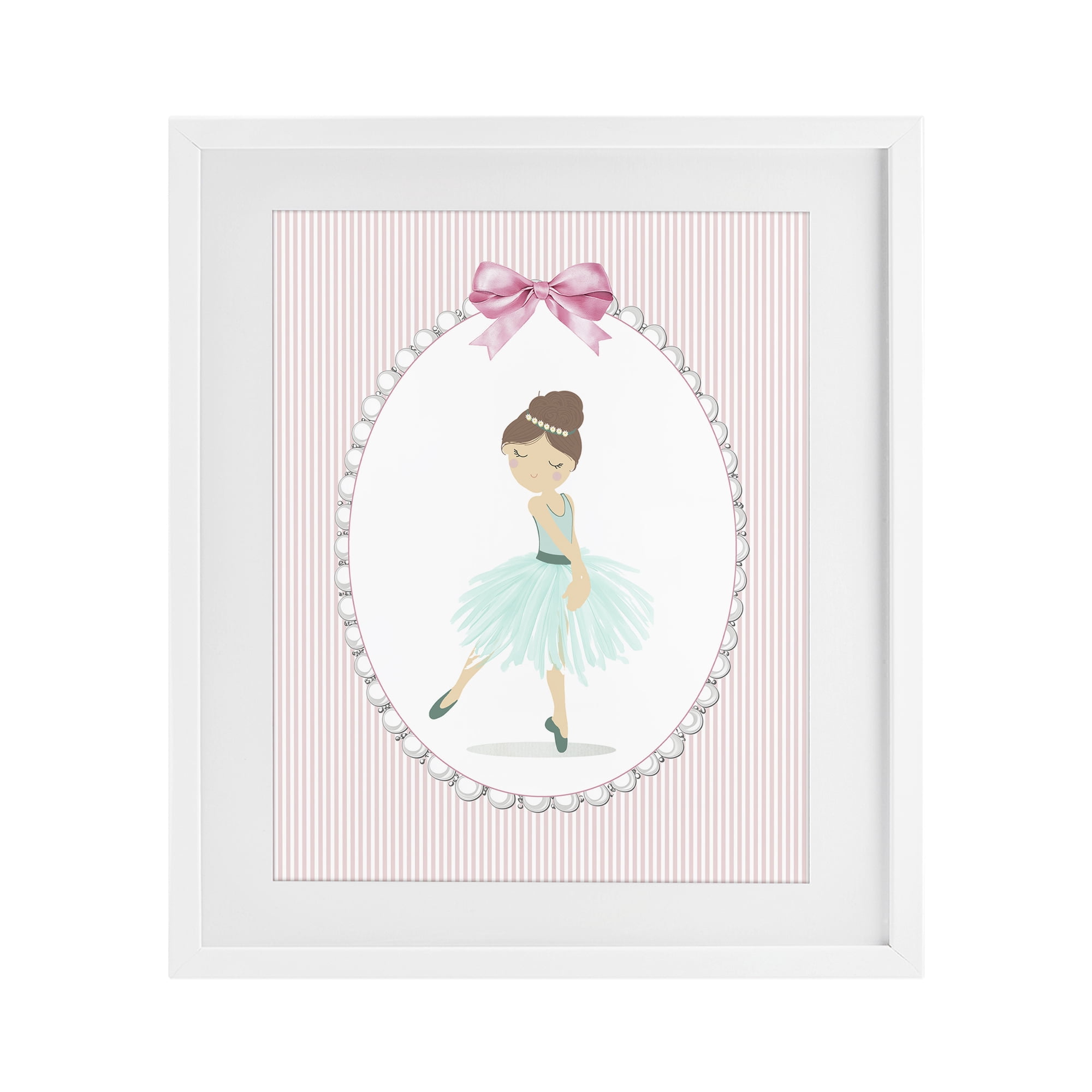 Stupell Industries Elegant Dance on Stripes White Framed Print Under Glass, design by Christine Simpson Art