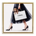 thumbnail image 1 of Stupell Industries Traditional Elegant Dog & Shopping Bag Gold Floating Frame Canvas Art, 18 x 18, by Amanda Greenwood, 1 of 8