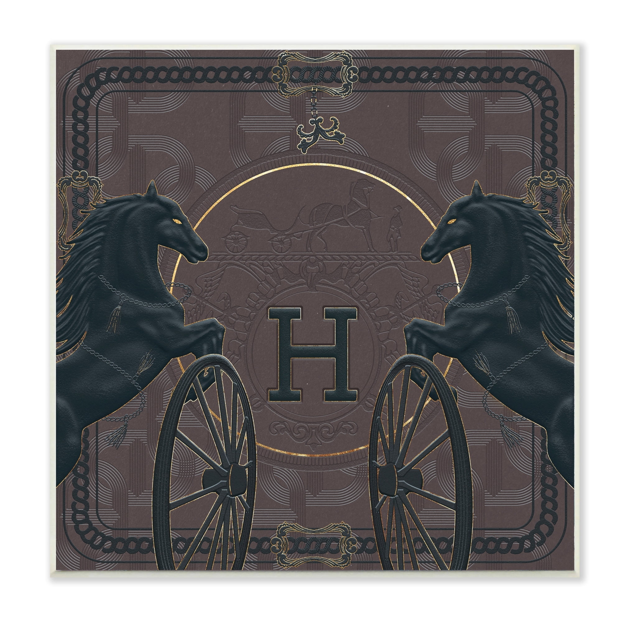Stupell Industries Elegant Fashion Brand Horses Deep Purple Glam Wall Plaque by Ziwei Li