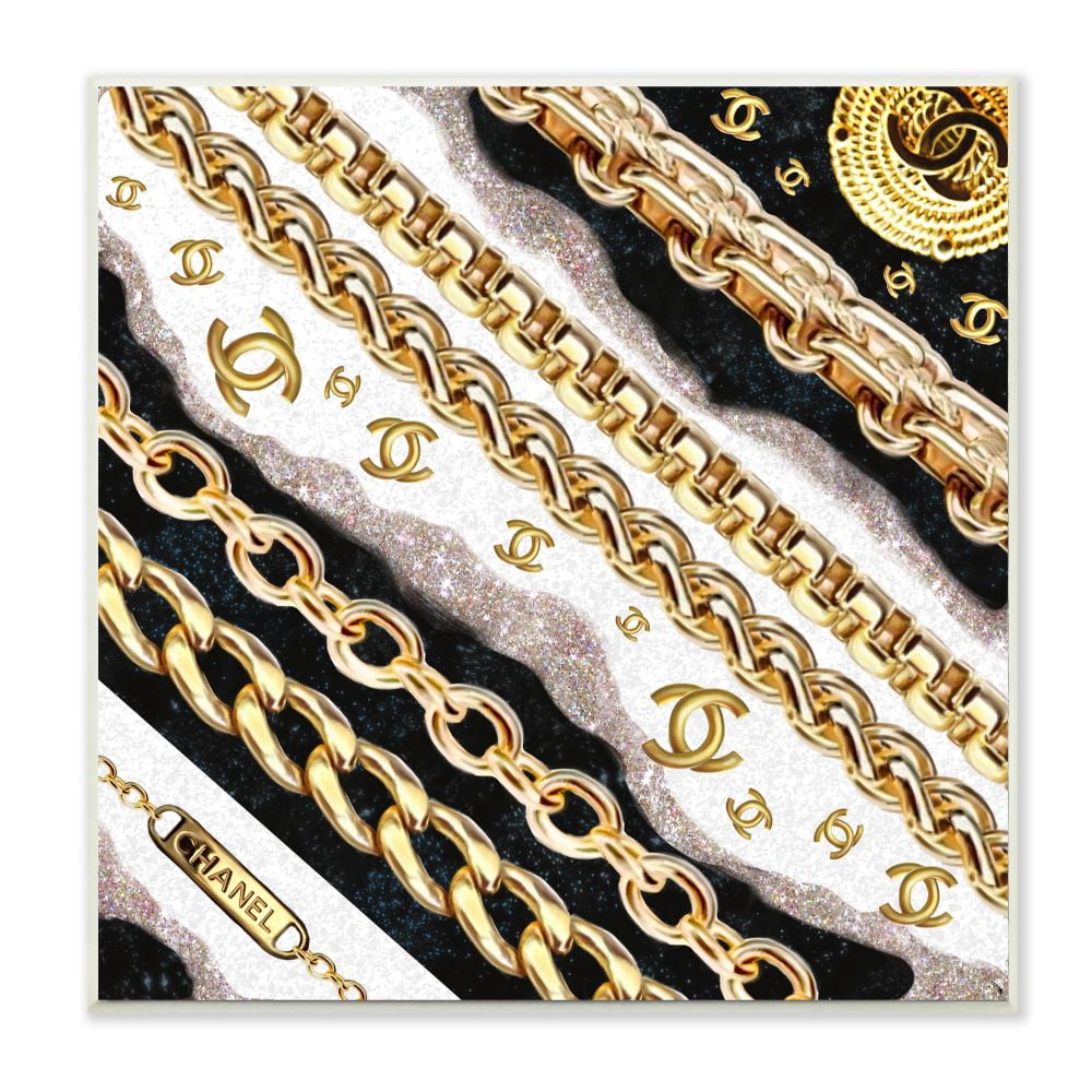 Stupell Industries Elegant Fashion Chains and Glam Designer Pattern Graphic Art Unframed Art Print Wall Art, 12x12, by Ziwei Li