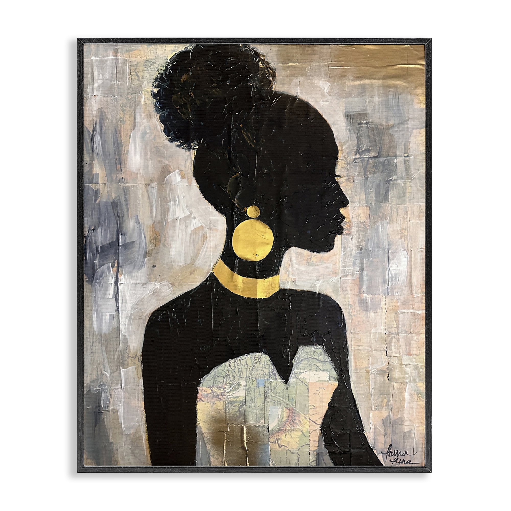 Stupell Industries Elegant Fashion Silhouette Black Framed Giclee Art, design by Lauren Luna