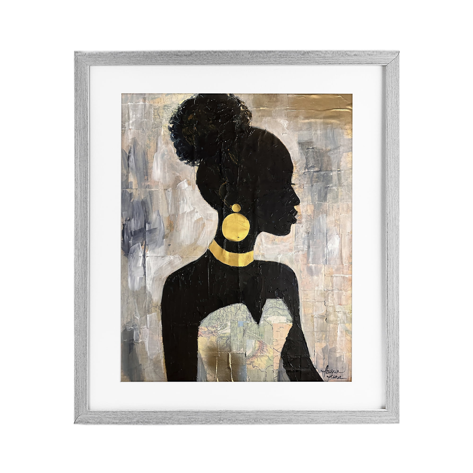 Stupell Industries Elegant Fashion Silhouette Gray Framed Print Under Glass, design by Lauren Luna