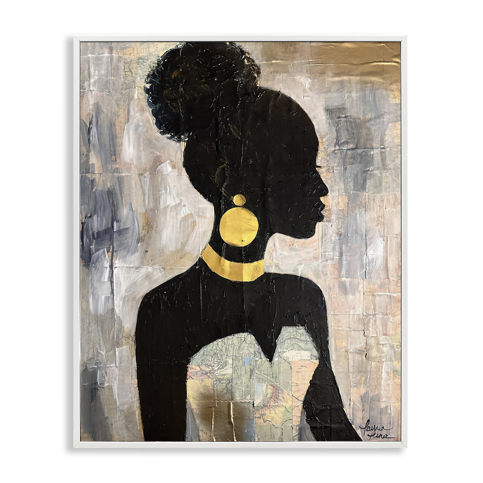 Stupell Industries Elegant Fashion Silhouette White Framed Giclee Art, design by Lauren Luna