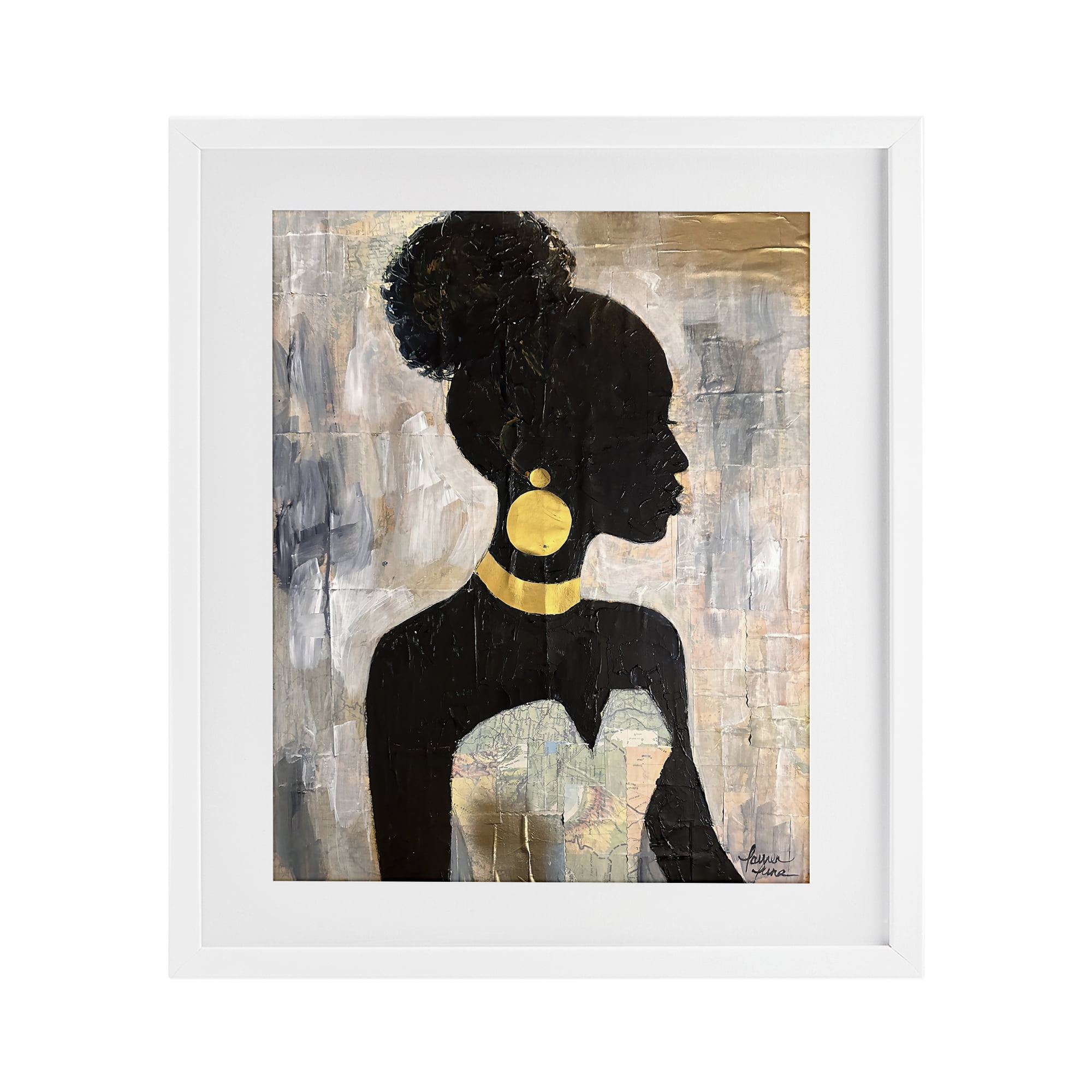 Stupell Industries Elegant Fashion Silhouette White Framed Print Under Glass, design by Lauren Luna