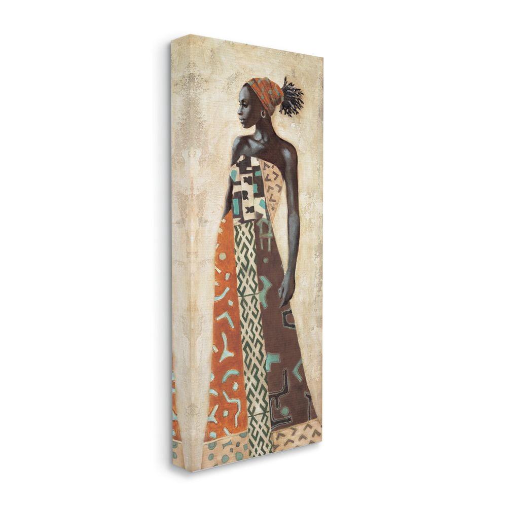 Stupell Industries Elegant Female Figure with Intricate Patterned Dress Designed by Jacques Leconte
