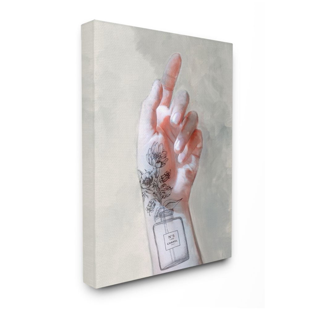Stupell Industries Elegant Hand Pose with Floral Glam Tattoo Designed by Ziwei Li