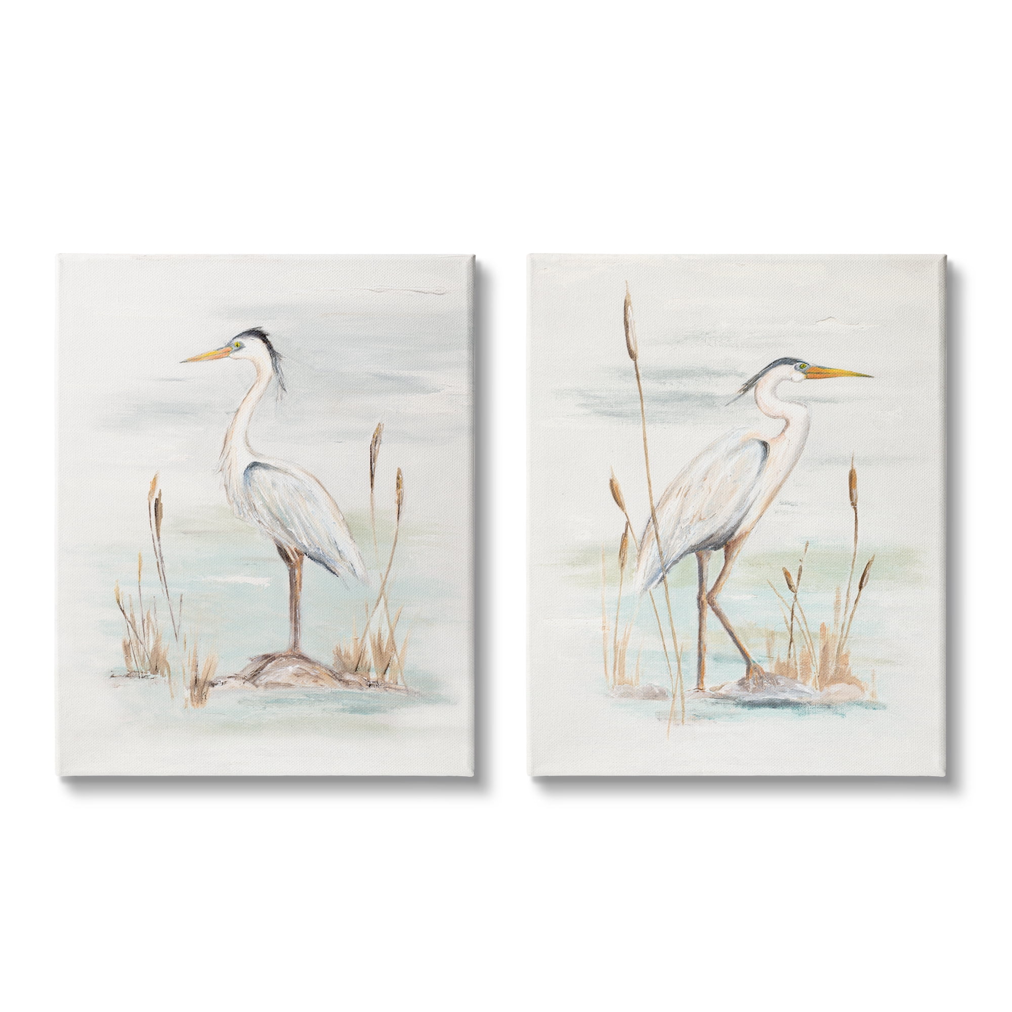 Stupell Industries Elegant Heron Birds Cattails Plants In Water Painting , 24 x 30, Design by Patricia Pinto