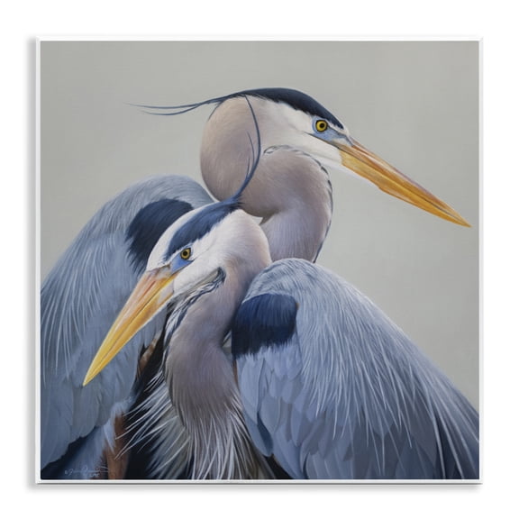 Stupell Industries Coastal Elegant Heron Twins Wall Plaque Art, 12 x 12, by James Corwin