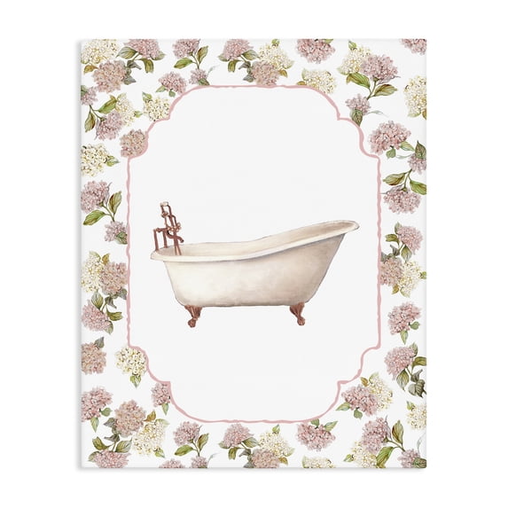 Stupell Industries French Country Elegant Hydrangeas Bathtub Canvas Art, 16 x 20, by Carol Robinson