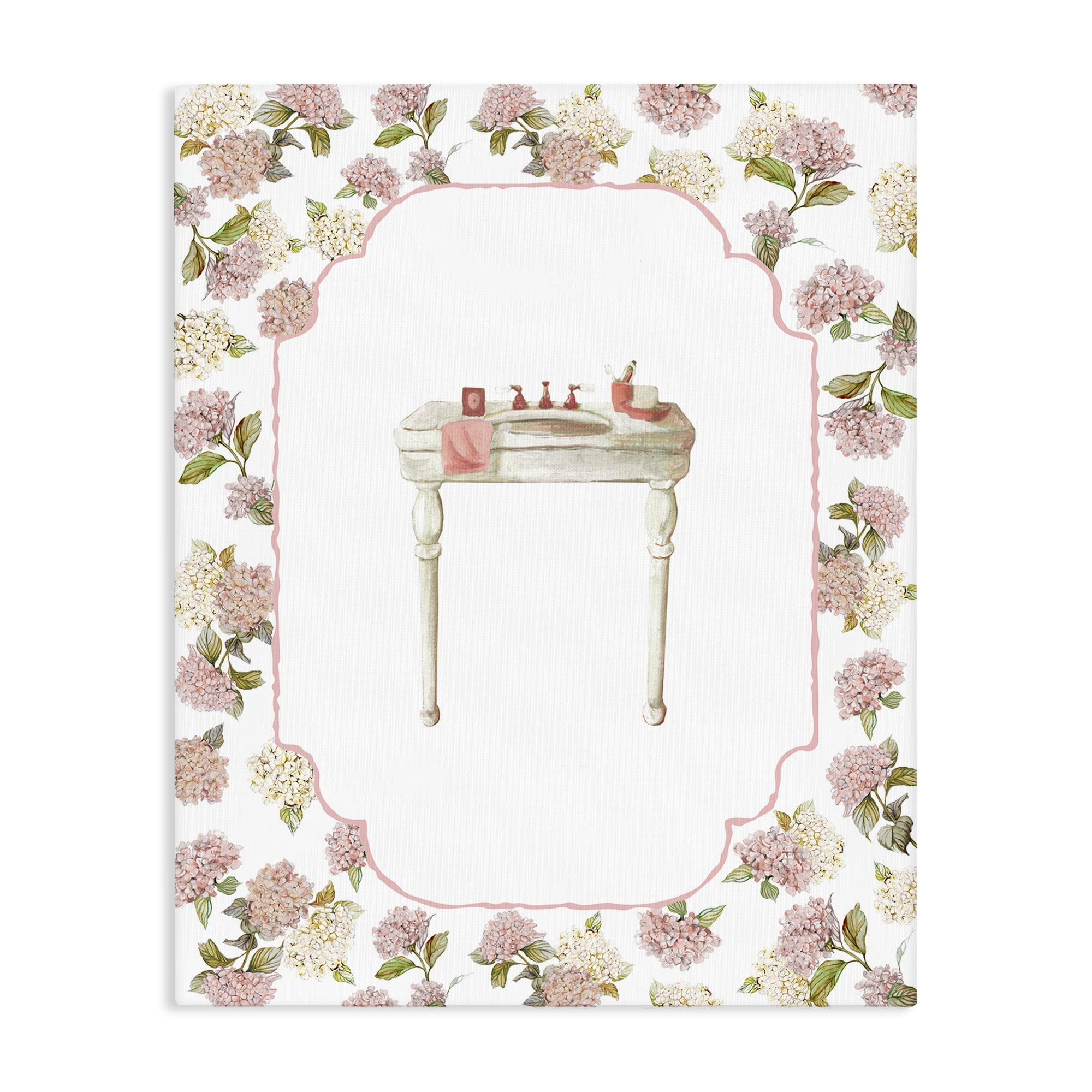 Stupell Industries Elegant Hydrangeas Vanity Canvas Wall Art, design by Carol Robinson