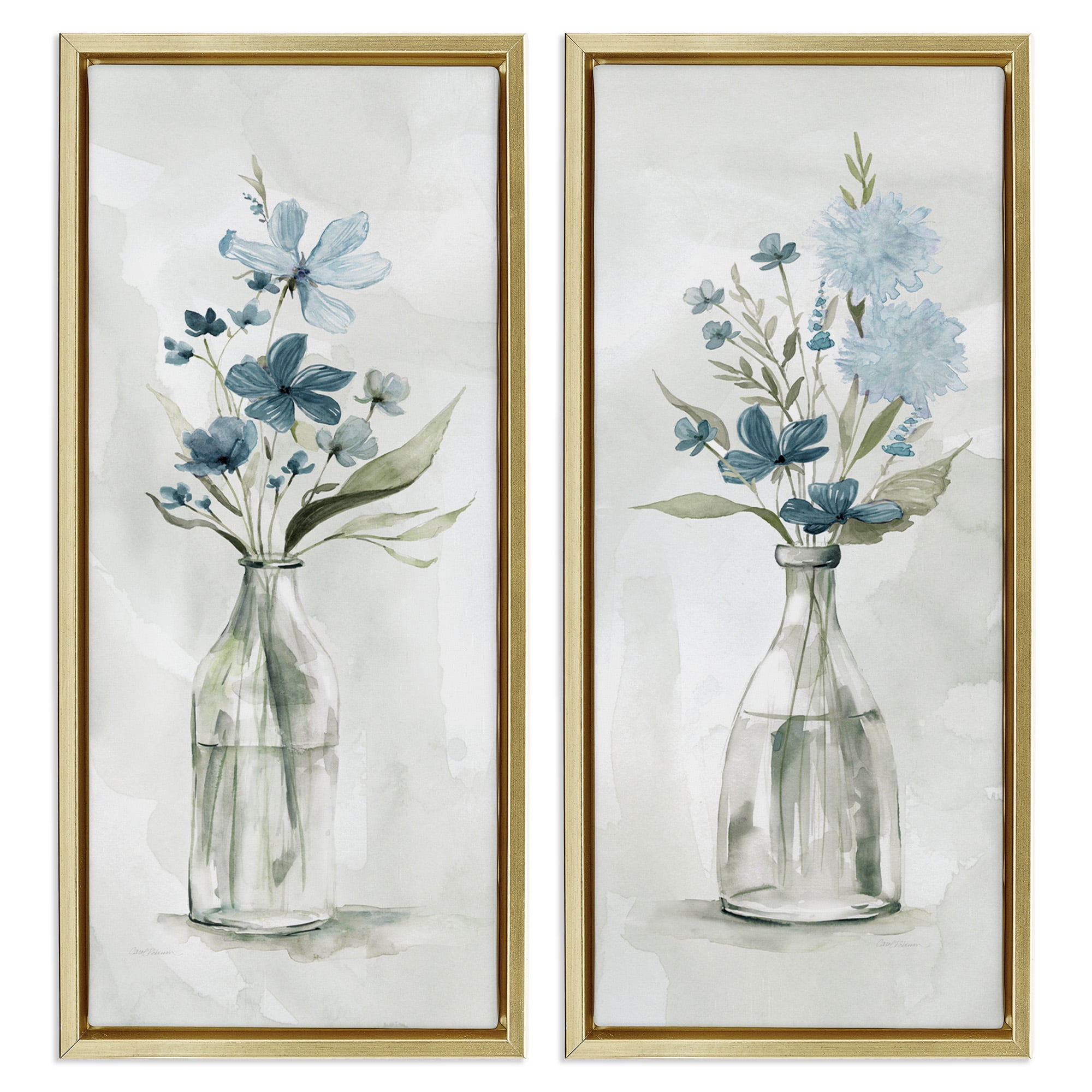 Stupell Industries Elegant Indigo Lilac Flower Jars Botanical & Floral