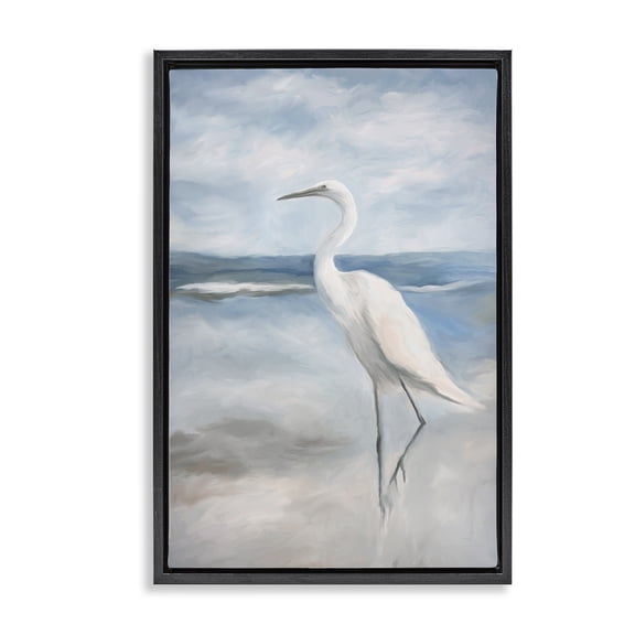 Stupell Industries Elegant Kingdom of Herons Animals Painting Black Floater Framed Canvas Art Print Wall Art, 17 x 25