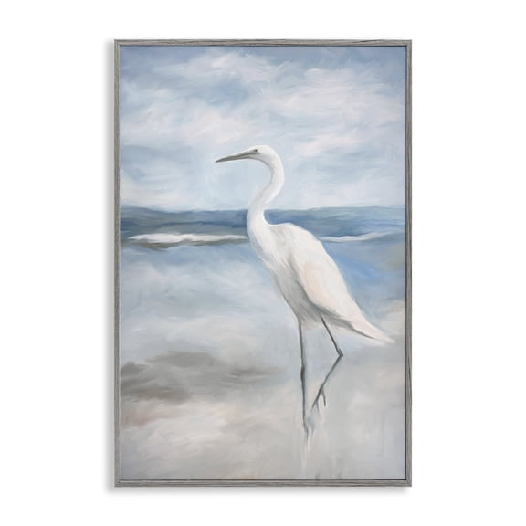 Stupell Industries Elegant Kingdom of Herons Animals Painting Gray Framed Art Print Wall Art, 12 x 18