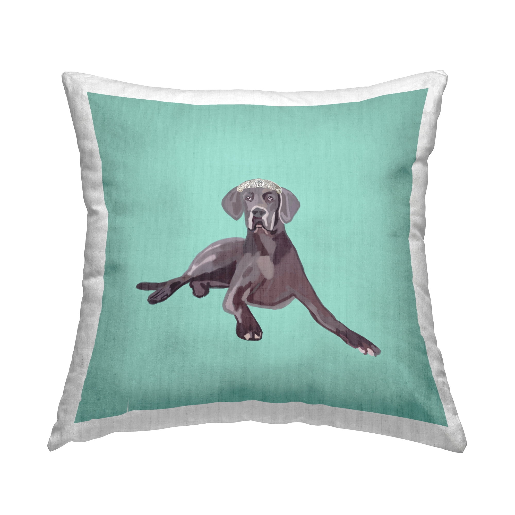 Stupell Industries Elegant Labrador with Crown Decorative Printed Throw Pillow Design by Amelia Noyes