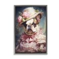 thumbnail image 1 of Stupell Industries Elegant Lady French Bulldog Gray Framed Floater Canvas Wall Art design by Wumples, 31 x 21, 1 of 9