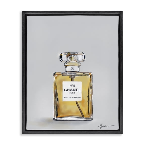 Stupell Industries Glam Elegant Luxury Perfume Black Floating Frame Canvas Art, 25 x 31, by Mary Sparrow